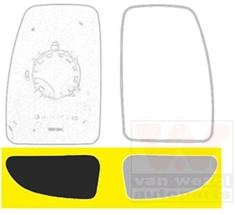 93181016 General Motors Cristal de espejo retrovisor derecho